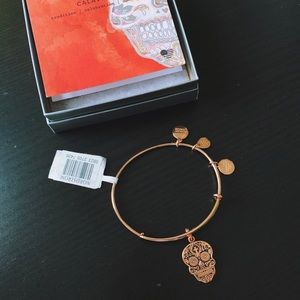 Alex and Ani Calavera Skull Bracelet Rose Gold